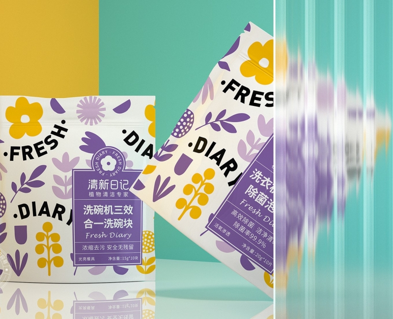 清新日記日化用品包裝設(shè)計包裝設(shè)計案例 - 四喜設(shè)計作品